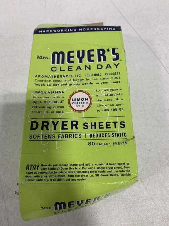 MRS MEYERS, 80 PACK OF DRYER SHEETS, LEMON