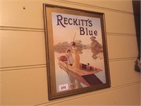 FRAMED RECKITTS BLUE ADVERTISING PRINT