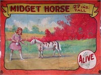MIDGET HORSE SIDESHOW BANNER