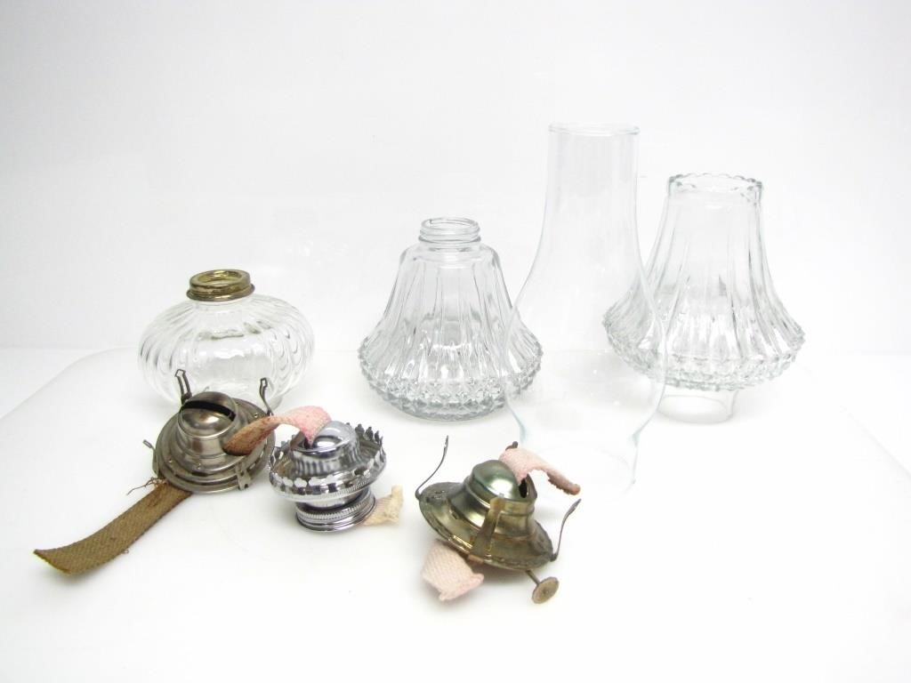 ASSORTED OIL LAMP COMPONENTS