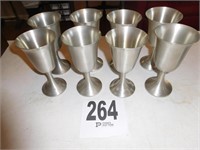 8 - 6 1/2"TALL PEWTER GOBLETS