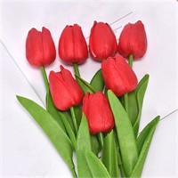 20 Pcs MEIPATE Artificial Red Tulips