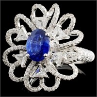 1.49ct Sapphire & 1.41ct Diamond Ring in White Gol