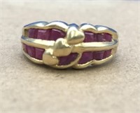 Vintage 18K Gold & Ruby Ring Missing A Ruby