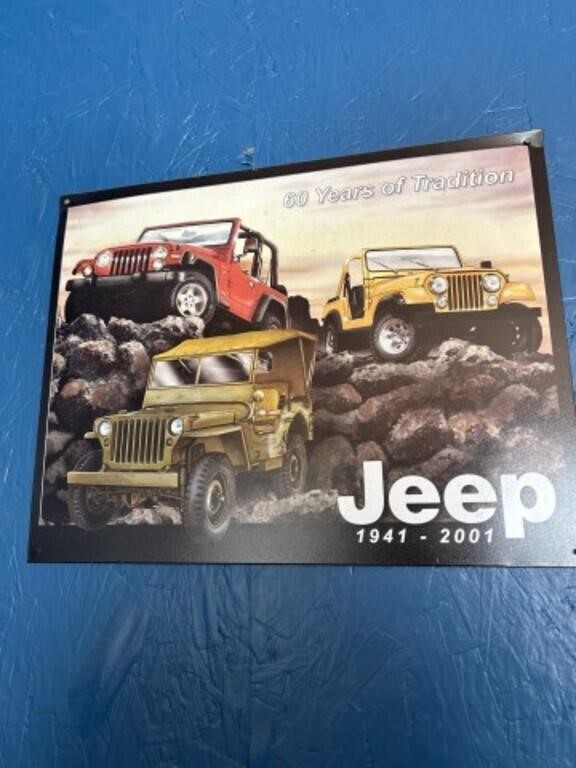 Metal Jeep sign