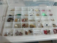 Group of Costume Earrings & More in Organizer