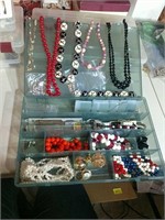 Group of Costume Necklaces & More in Organizer