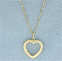Modern Heart Necklace in 14k Yellow Gold