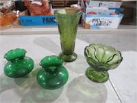 COLL OF VIN GREEN GLASSWARE