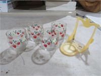 COLL OF VIN WATER GLASSES & HOLDER