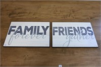 PAIR OF MDF FAMILY / FRIEND SIGN