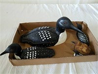 Decorative decoy common loon both signed by Mike