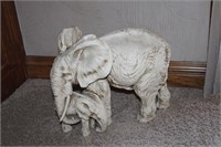 Large Elephant with Baby Statue