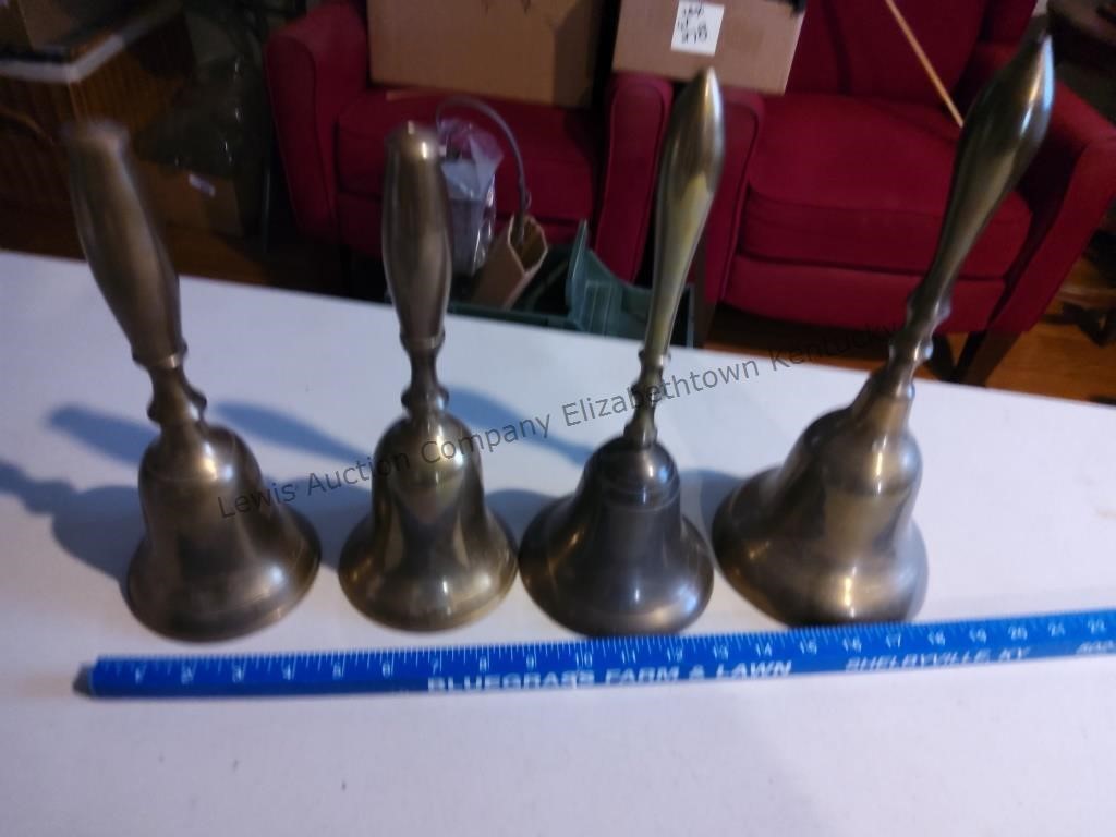 Four large brass Bells