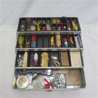 My Buddy Tackle Box with tackle - vintage - metal