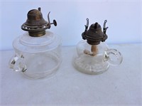Pair Antique Finger Lamps