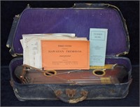 Antique Hawaiian Tremoloa w/ Sheet Music & Case