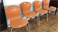 4 Ergo friendly mid-century- orange dining table
