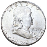 1949-S Franklin Half Dollar NEARLY UNCIRCULATED