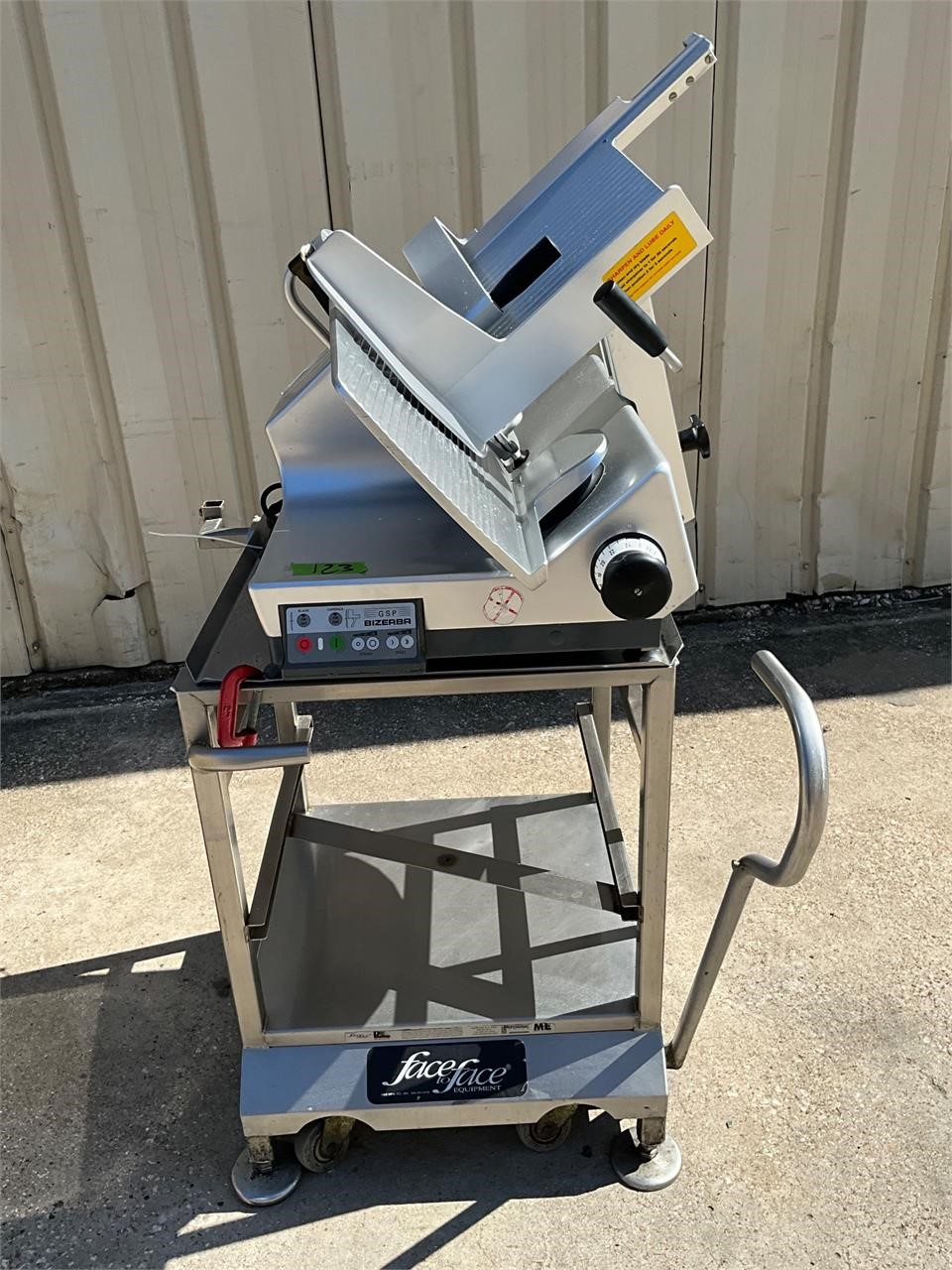 Bizerba automatic slicer with cart