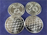 4 - 1 TROY OZ SILVER ROUNDS