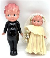 (2) Vintage Celluloid Kewpie-Style Dolls Made in