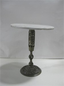 15"x 18" Stone Top Brass Leg Table See Info