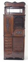 Antique American oak dental cabinet
