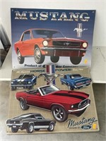 2 ford mustang metal signs