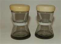 Mid Century Corseted Glass Shakers