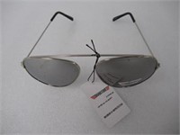 Aviator Sunglasses Unisex Silver with Mirror