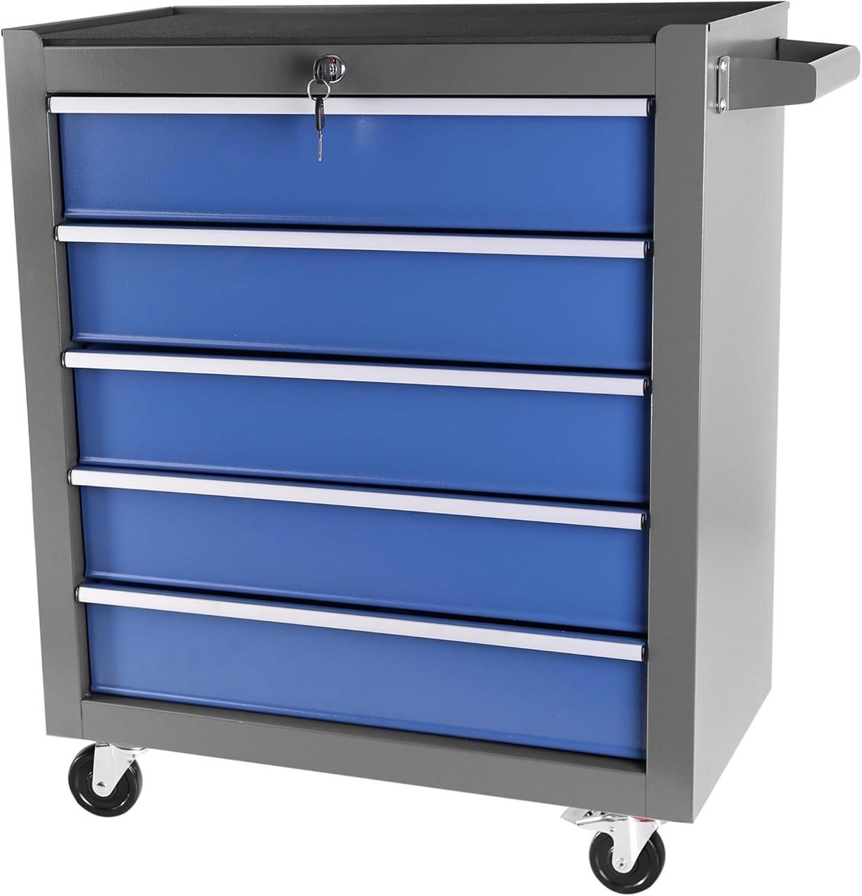 5 Drawers Rolling Tool Chest (Blue&grey)