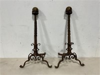 Antique Metal Andirons