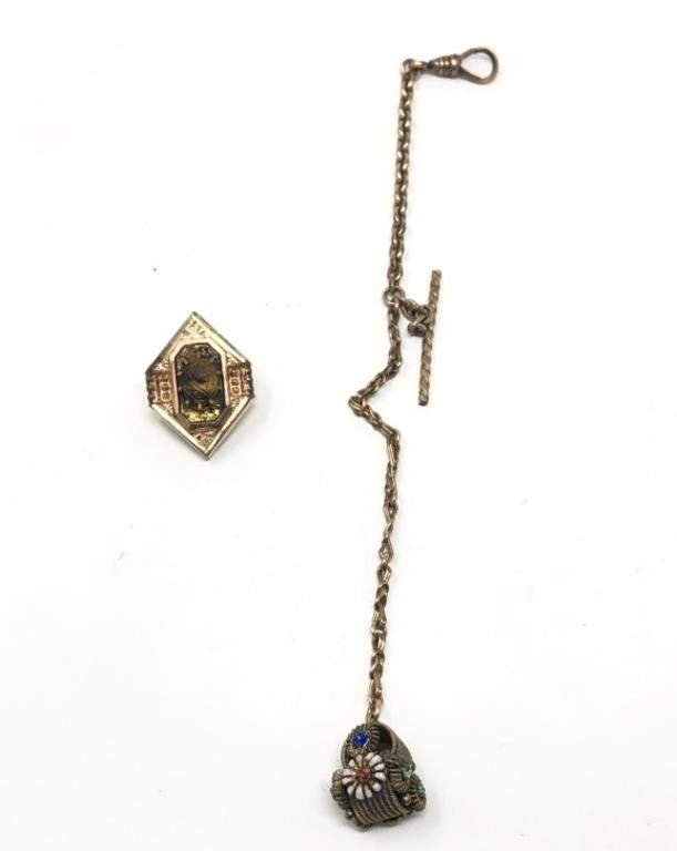 Victorian Pin & Ladies Watch Fob Jewelry GF