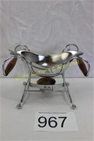 Chrome Plated MCM Gravy Bowl & Stand