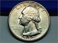 OF) high grade 1932 P silver Washington quarter