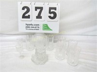 Lot of Clear Glass Cups, Misc.