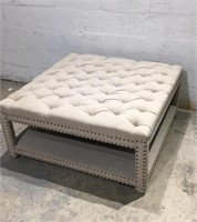 Large Upholstered Ottoman On Castor Wheels. Z...