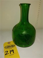 White House Vinegar Bottle, Cameo Ballerina Green