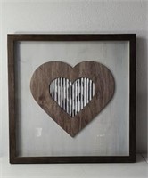 Galvanized Wood Heart wall decor