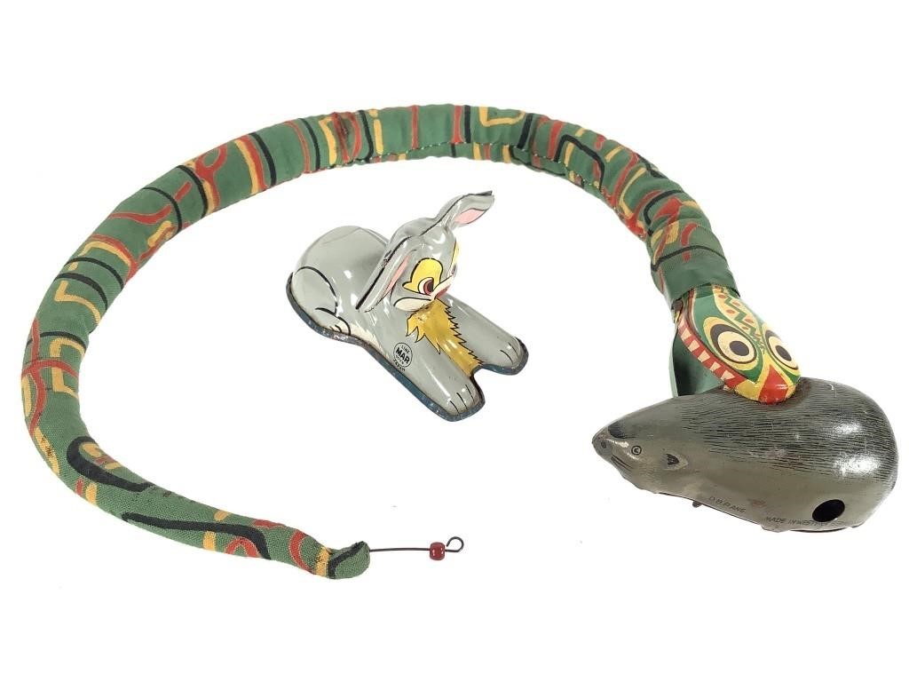 Line Mar Rabbit Friction Toy, Wind Up Snake Mouse
