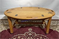 Rolling Wooden Coffee Table Server