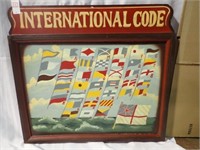 INTERNATIONAL FLAG CODE PAINTED SIGN 24x22