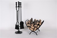 Metal Fire Place Tools, Log Rack