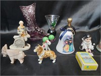 Assorted antique ceramic miniature playing cards,