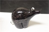 A Signed Crucible Art Glass Animal