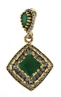 Elegant 4.25 ct Emerald & Topaz Baguette Pendant