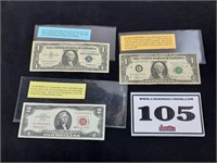 Collectible Dollar & Two Dollar Bills 1957 & 1963