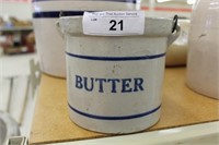 BUTTER CROCK WITH LID  - GOOD SHAPE!