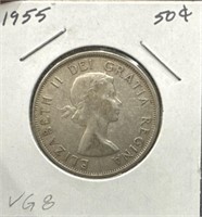 1955 50 Cents Silver Coin